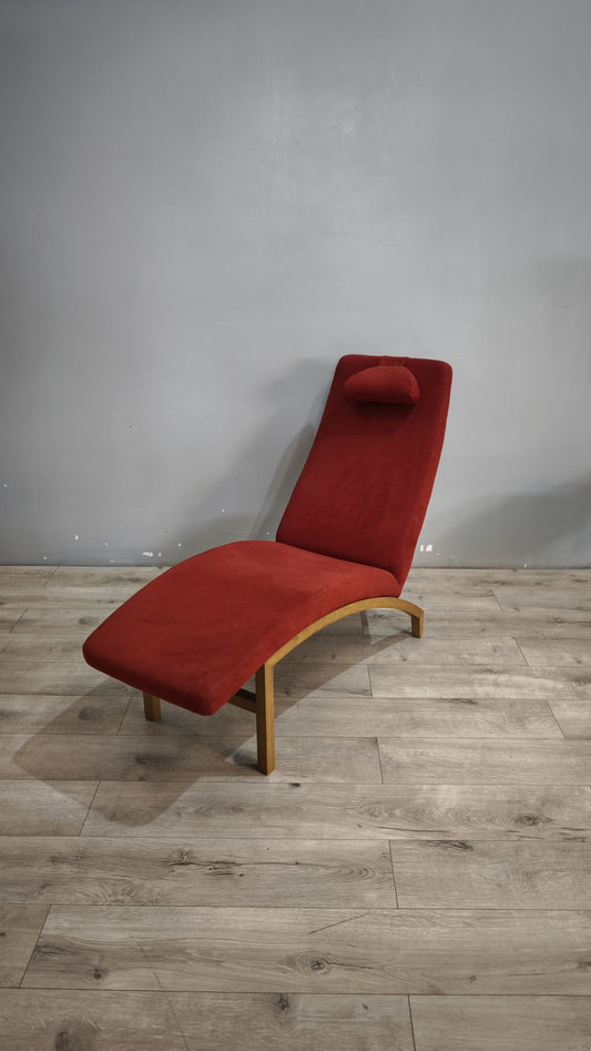 91578 Chaise longue in legno rivestita in alcantara