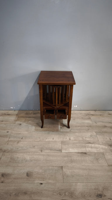 91705 Mobiletto porta vinili in legno con due piccoli cassetti