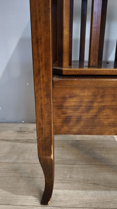 91705 Mobiletto porta vinili in legno con due piccoli cassetti