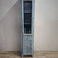 91711 Libreria vetrina a colonna in legno dipinta azzurra