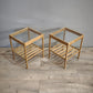 91748 Coppia di comodini Ikea in legno con piano in vetro