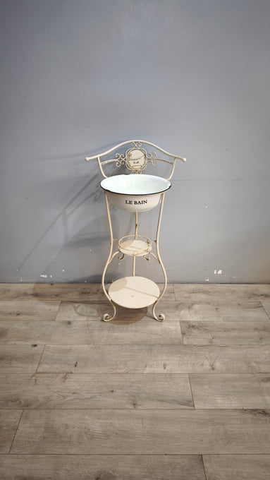 91789 Porta catino in metallo bianco 'Bath Le bain'