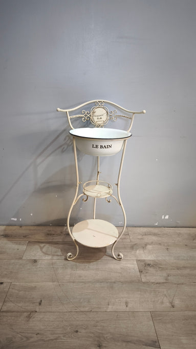 91789 Porta catino in metallo bianco 'Bath Le bain'