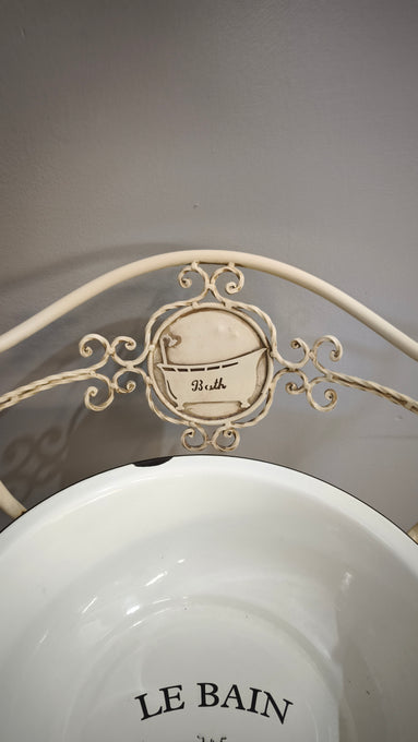 91789 Porta catino in metallo bianco 'Bath Le bain'