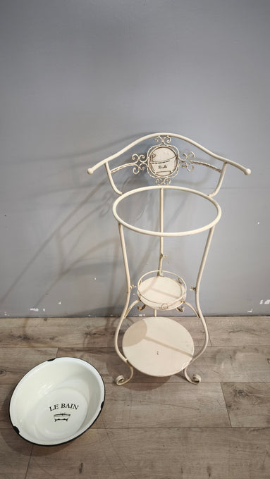 91789 Porta catino in metallo bianco 'Bath Le bain'