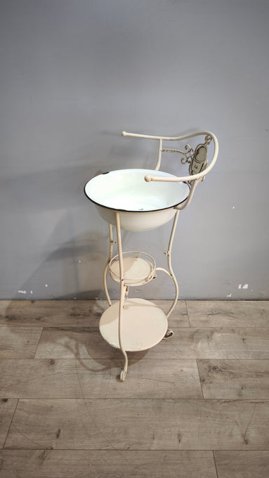 91789 Porta catino in metallo bianco 'Bath Le bain'