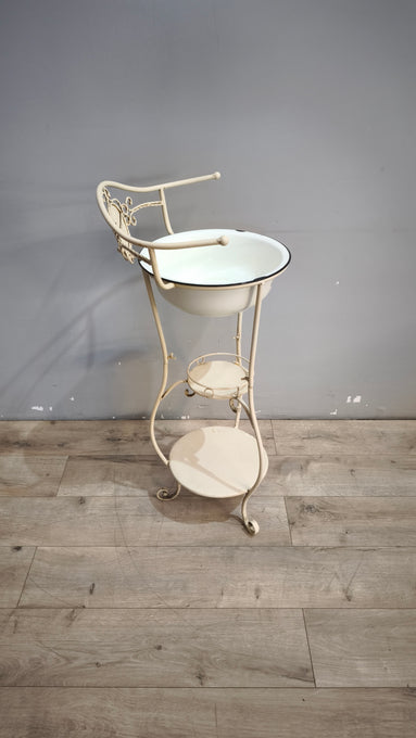 91789 Porta catino in metallo bianco 'Bath Le bain'