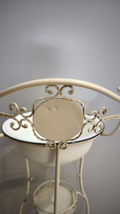 91789 Porta catino in metallo bianco 'Bath Le bain'