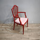 91797 Poltroncina in legno verniciata rossa con seduta rosa