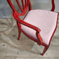 91797 Poltroncina in legno verniciata rossa con seduta rosa