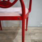 91797 Poltroncina in legno verniciata rossa con seduta rosa