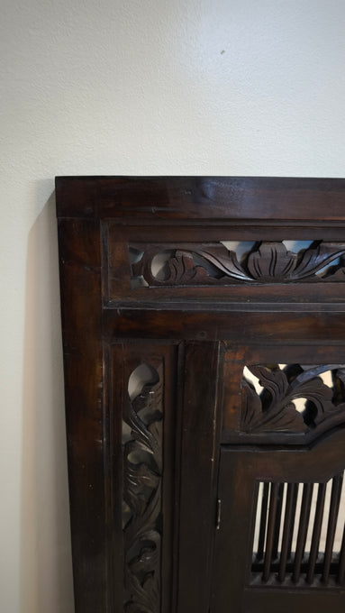 91798 Specchiera a finestrella in legno etnico