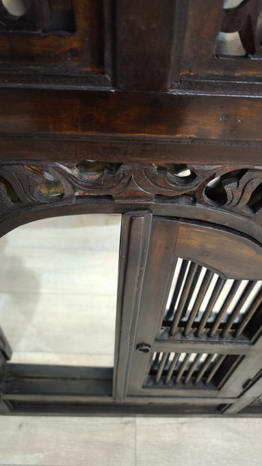 91798 Specchiera a finestrella in legno etnico