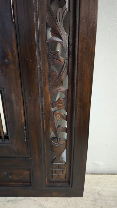 91798 Specchiera a finestrella in legno etnico
