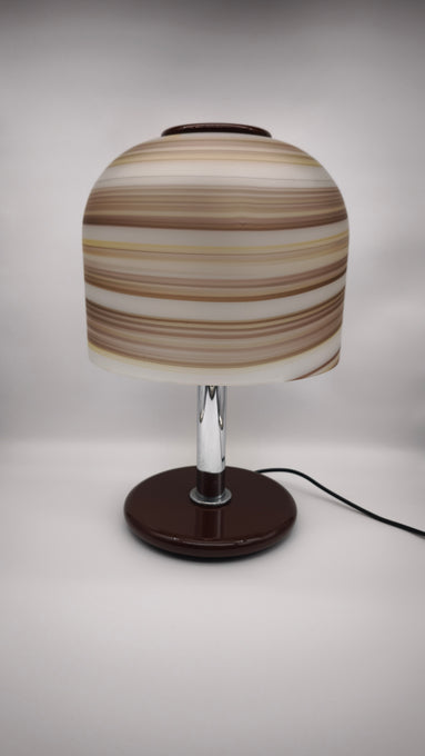 91749 Lampada da tavolo con cappello in vetro soffiato di Murano, anni '70