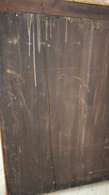 199 Vetrina due ante in legno con sportelli scorrevoli