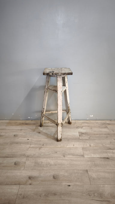 91841 Tornio da scultore anni '50 in legno dipinto bianco