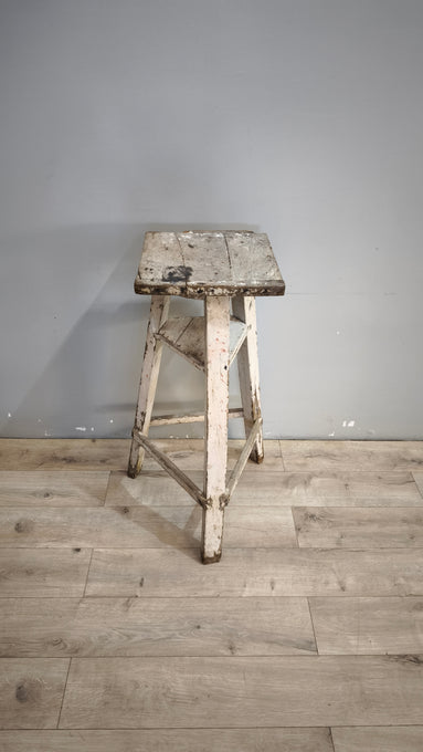 91841 Tornio da scultore anni '50 in legno dipinto bianco