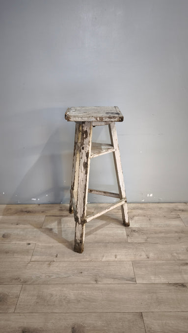 91841 Tornio da scultore anni '50 in legno dipinto bianco