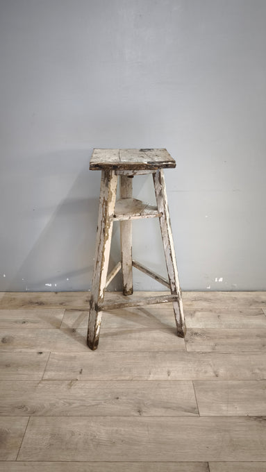 91841 Tornio da scultore anni '50 in legno dipinto bianco