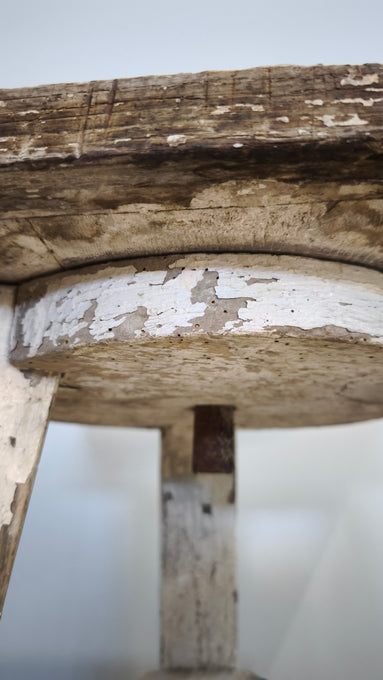 91841 Tornio da scultore anni '50 in legno dipinto bianco