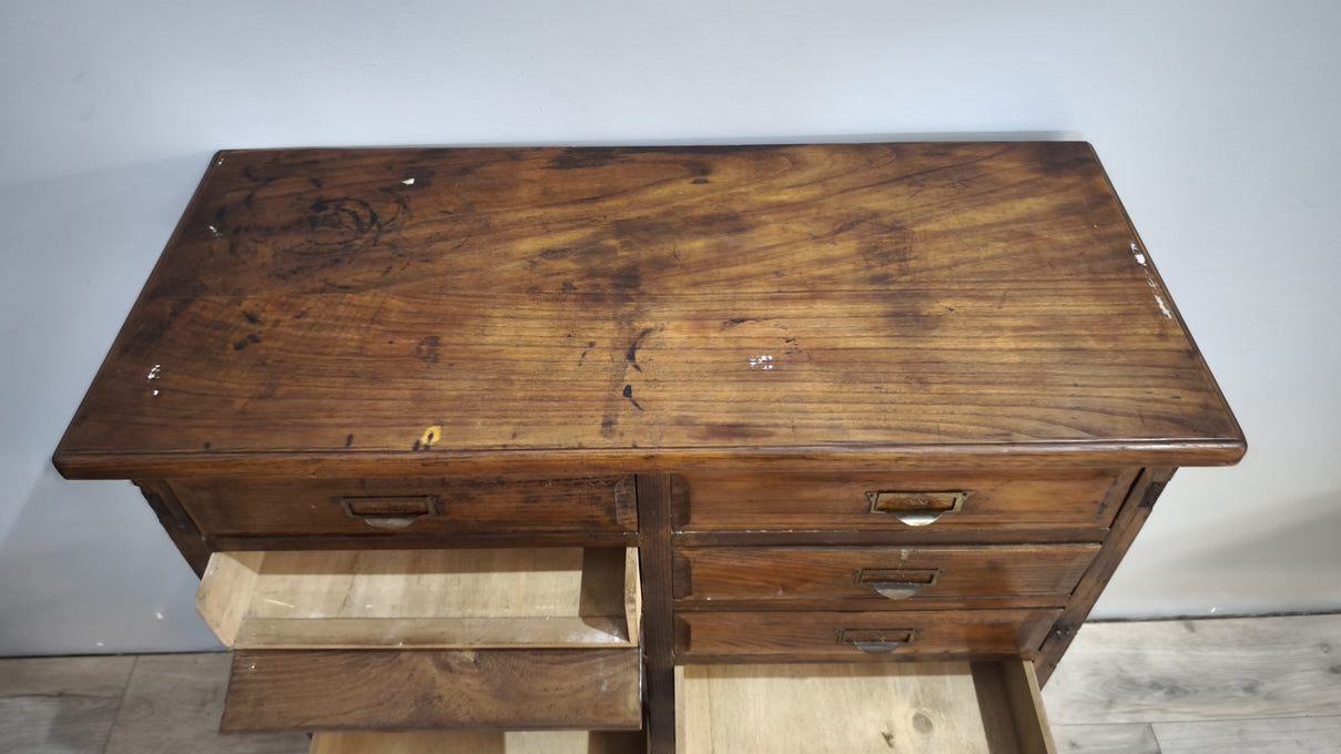 91854 Mobile archivio vintage in legno con 16 cassetti