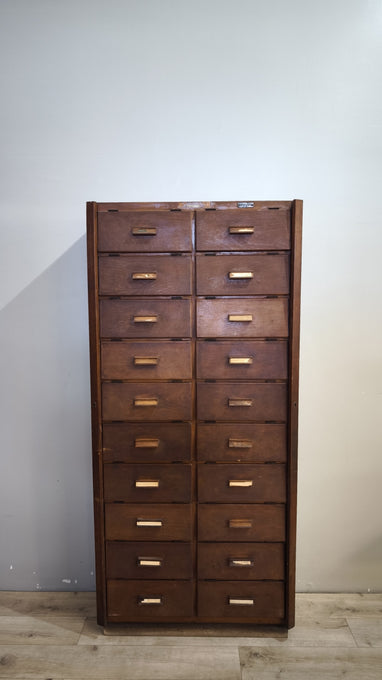91855 Mobile archivio vintage in legno con 20 cassetti Anonima Castelli