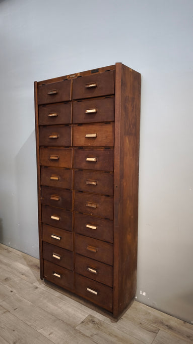 91855 Mobile archivio vintage in legno con 20 cassetti Anonima Castelli