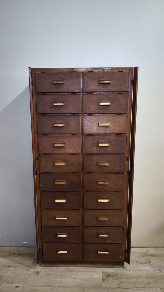 91855 Mobile archivio vintage in legno con 20 cassetti Anonima Castelli