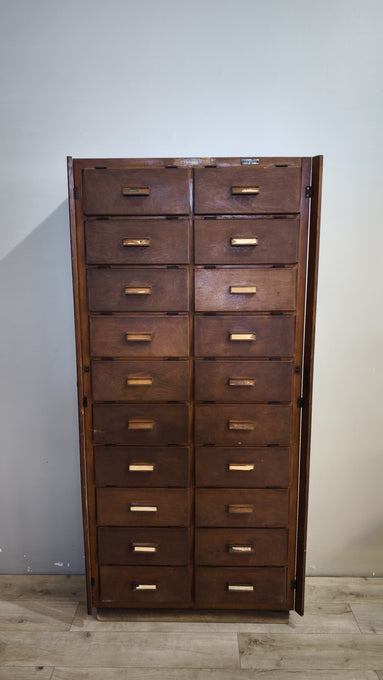 91855 Mobile archivio vintage in legno con 20 cassetti Anonima Castelli
