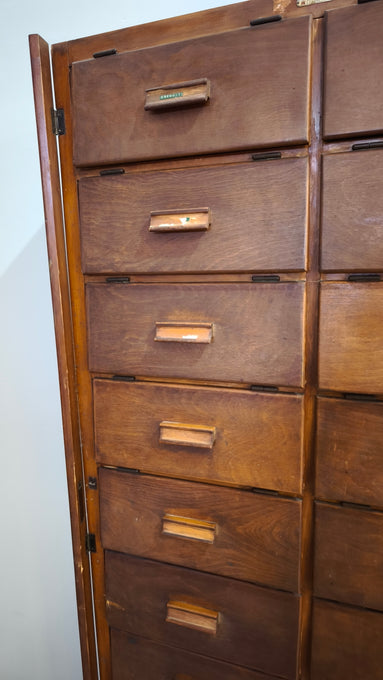 91855 Mobile archivio vintage in legno con 20 cassetti Anonima Castelli