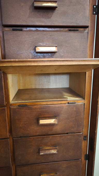 91855 Mobile archivio vintage in legno con 20 cassetti Anonima Castelli