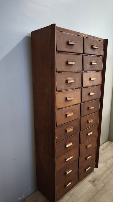 91855 Mobile archivio vintage in legno con 20 cassetti Anonima Castelli