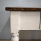 91943 Tavolo con base bianca e piano color legno