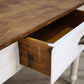 91943 Tavolo con base bianca e piano color legno