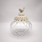 91868 Barattolo stile vintage con coperchio bianco in metallo