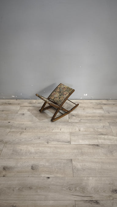 92000 Poggiapiedi in legno con tessuto a fiori