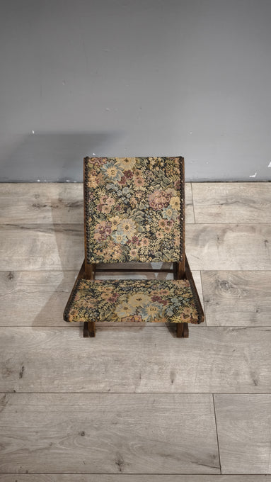 92000 Poggiapiedi in legno con tessuto a fiori
