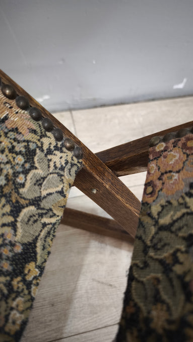 92000 Poggiapiedi in legno con tessuto a fiori