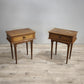 92058 Coppia di comodini in legno chiaro con gambe a spillo
