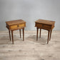 92058 Coppia di comodini in legno chiaro con gambe a spillo