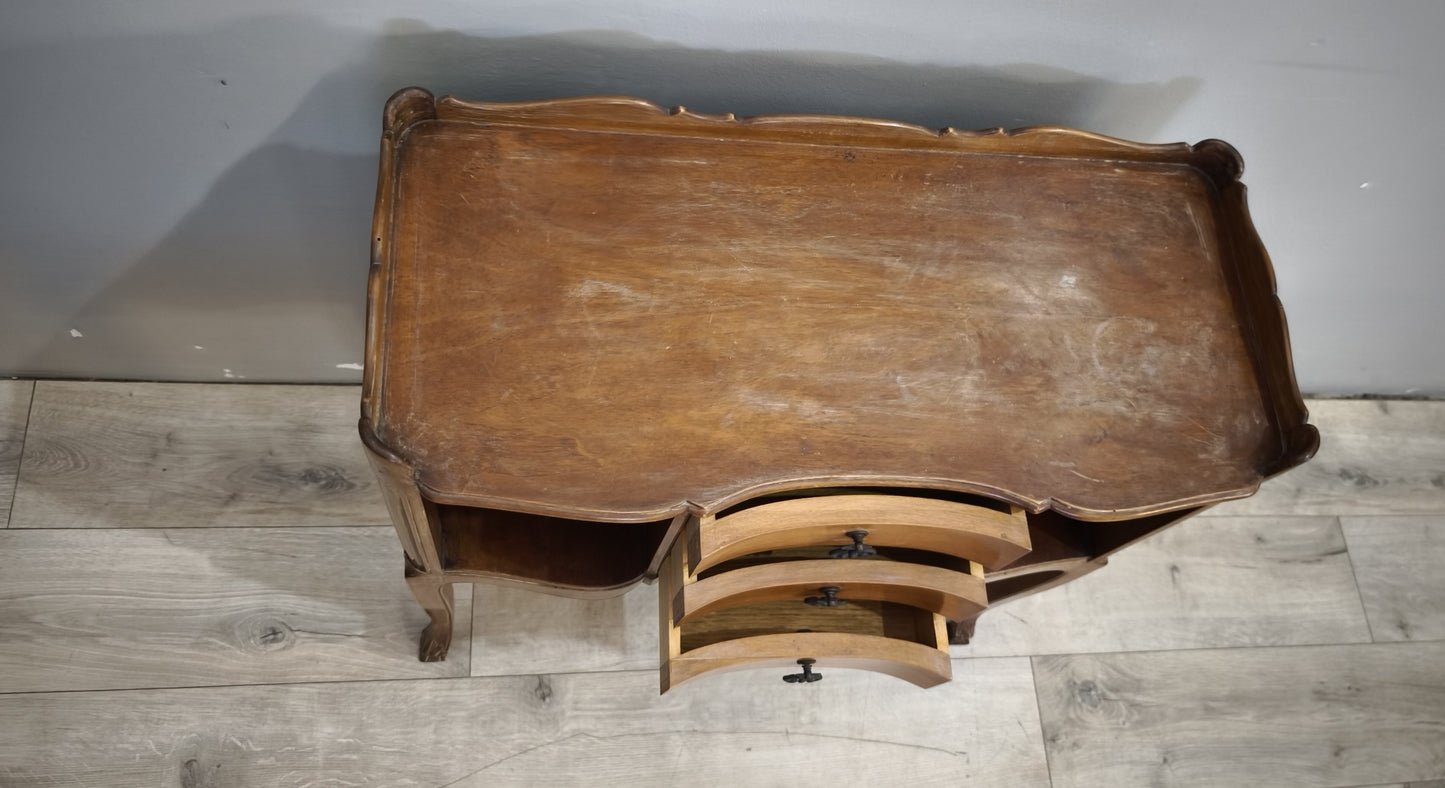 92046 Mobiletto da ingresso in legno con tre cassetti centrali