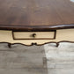92107 Tavolo da gioco con base bianca e piano in in legno