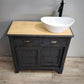 92152 Mobile bagno rustico con sportelli scorrevoli