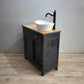 92152 Mobile bagno rustico con sportelli scorrevoli