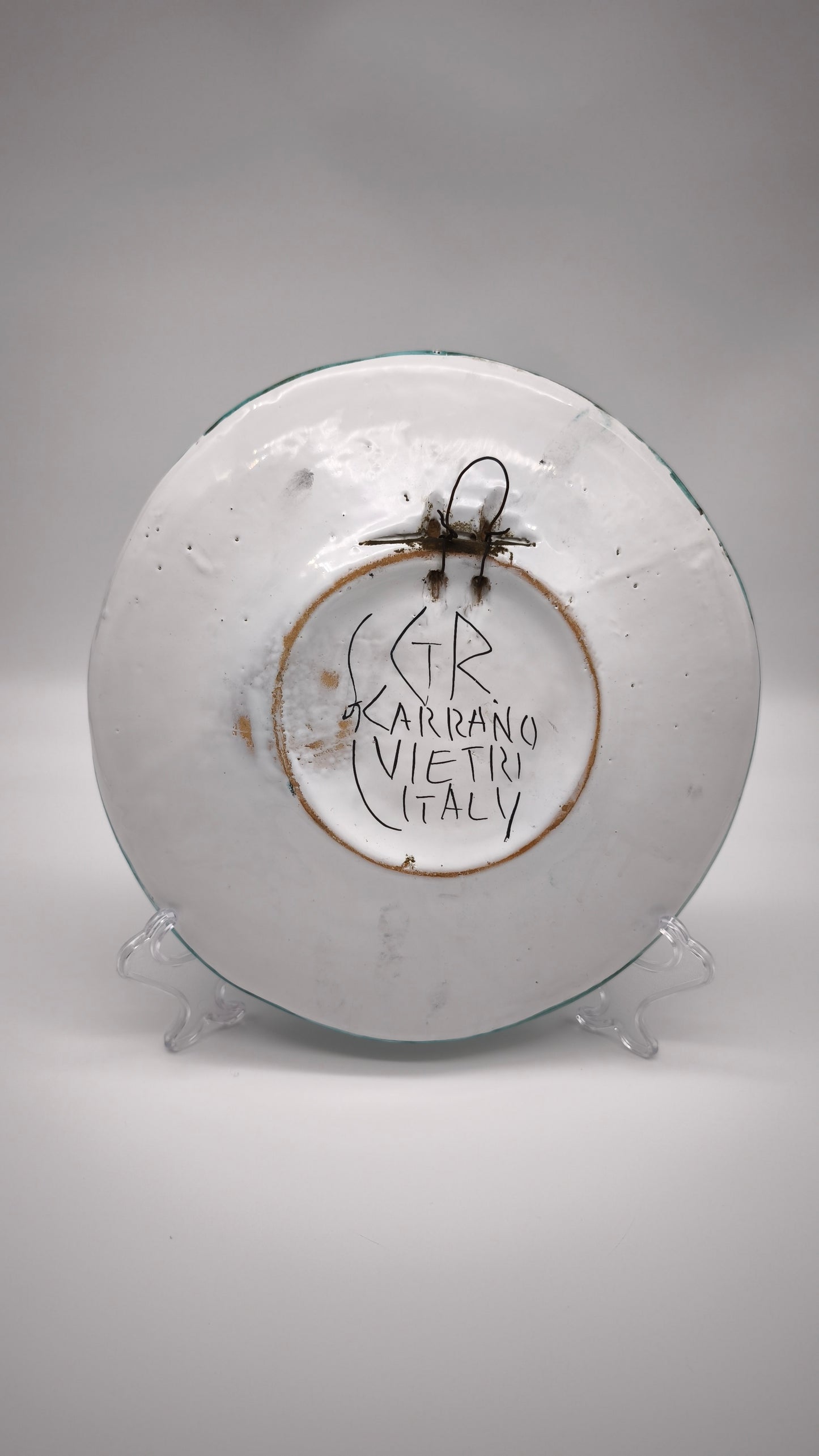 92159 Piatto in ceramica Vietri con decorazione marina