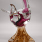 92133 Uccello in vetro di Murano con interno rosa e base arancio