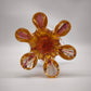 92133 Uccello in vetro di Murano con interno rosa e base arancio