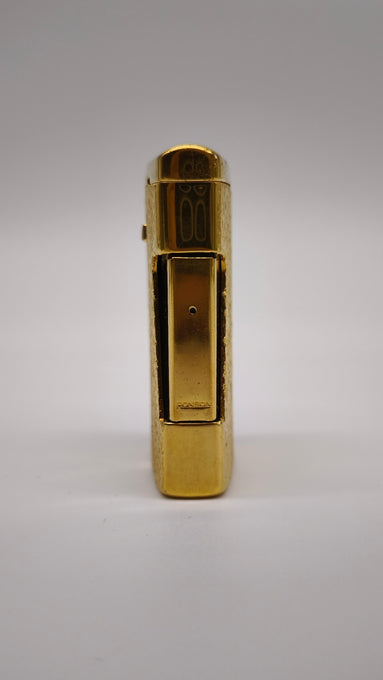 91024 Accendino vintage Ronson in metallo dorato con custodia