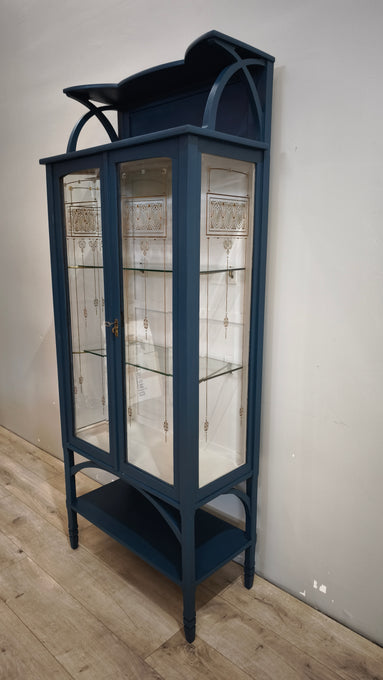 92204 Vetrinetta due ante dipinta blu